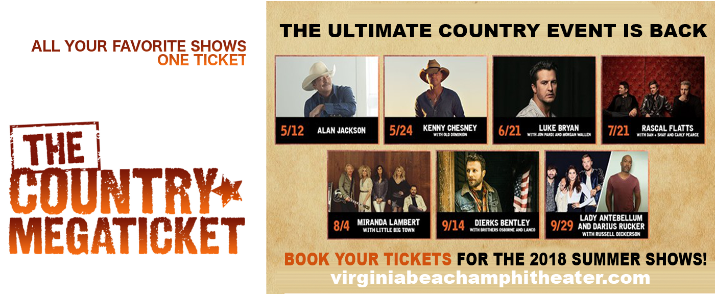 2018 Country Megaticket Tickets (Includes All Performances) at Veterans United Home Loans Amphitheater